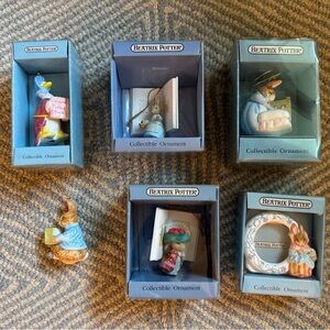 Set of six vintage Beatrix Potter ornaments by Schmid